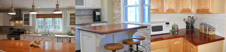 Plank Countertops in a variety of wood choices