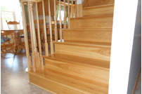 Prefinished hickory stair tread