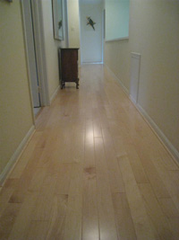 Prefinished maple hardwood flooring