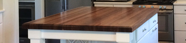 Butcher block with full length strips
