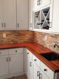 Prefinished Brazilian cherry butcher block countertop