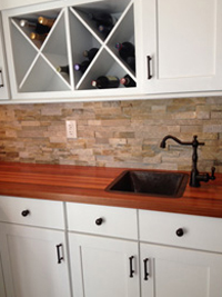 Prefinished Brazilian cherry butcher block countertop