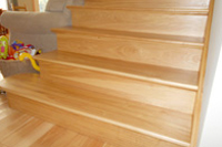 Prefinished hickory stair tread