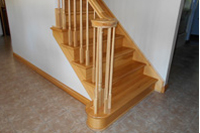 Prefinished hickory stair tread