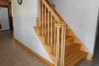 Prefinished hickory stair tread