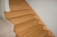 Prefinished hickory stair tread