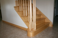 Prefinished hickory stair tread