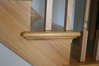 Prefinished hickory stair tread