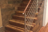 Prefinished Sappy Walnut Butcher Block Style Stair Tread