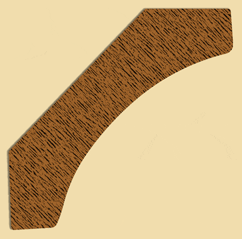 Wood Crown Moulding 310, 1" x 3-1/2"