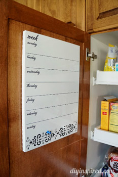 Cabinet with white board