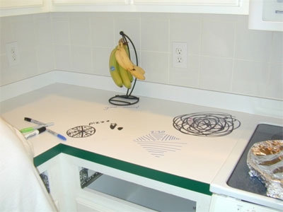 Countertop with doodles Countertop with doodles