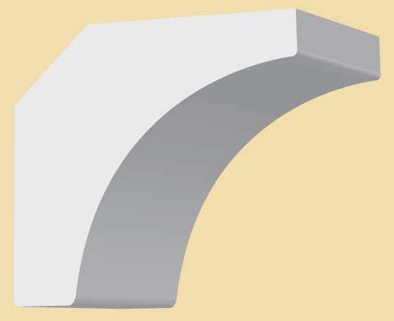 Poly-Ash Crown Moulding 3172, 7/8" x 2"