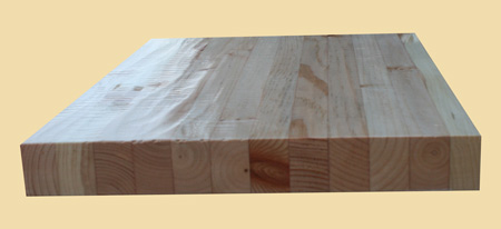 Knotty Pine Hand Scraped Butcher Block Style Stair Tread - Prefinished